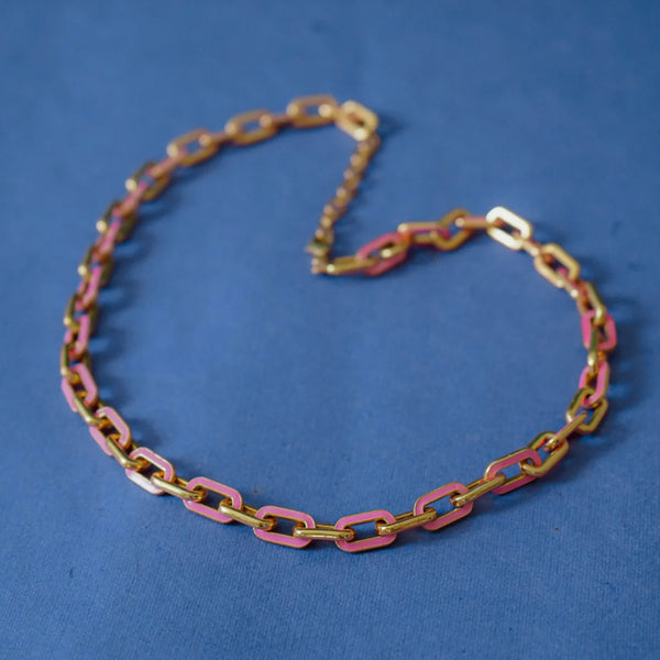Pink Link Chain Necklace