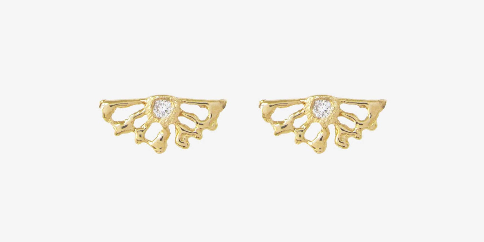 Sunrise Studs with white diamonds