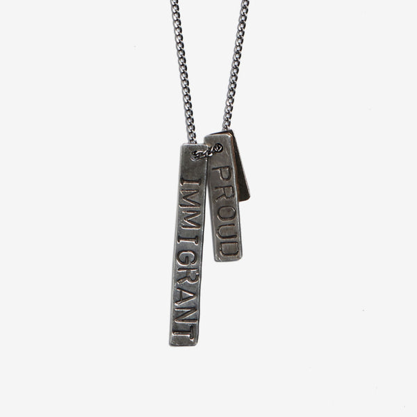 Proud Immigrant 18K Rose Gold ID Necklace