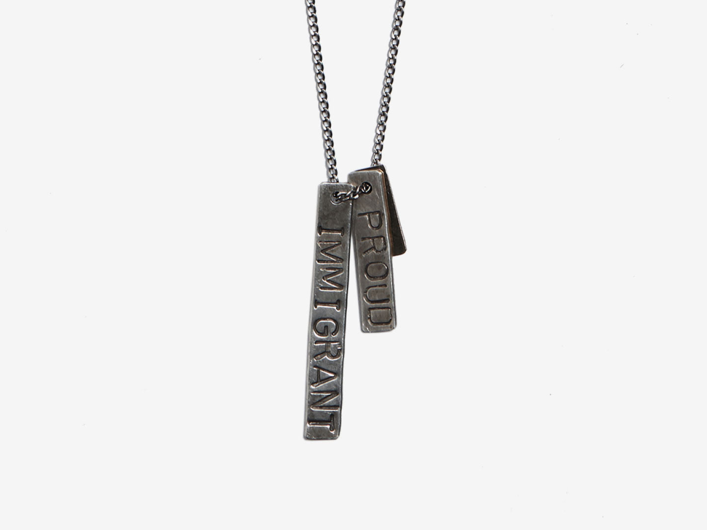 Proud Immigrant 18K Rose Gold ID Necklace