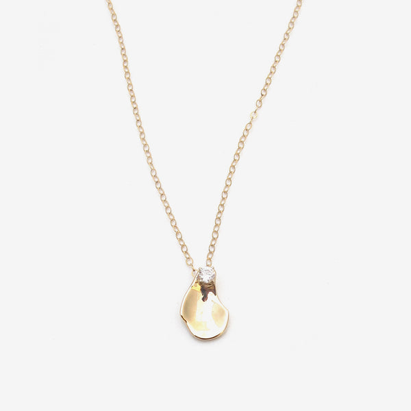Petal Pendant 14k gold plated with diamond