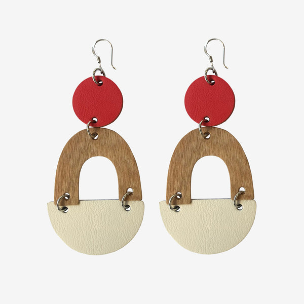 Mantra earrings – red/white