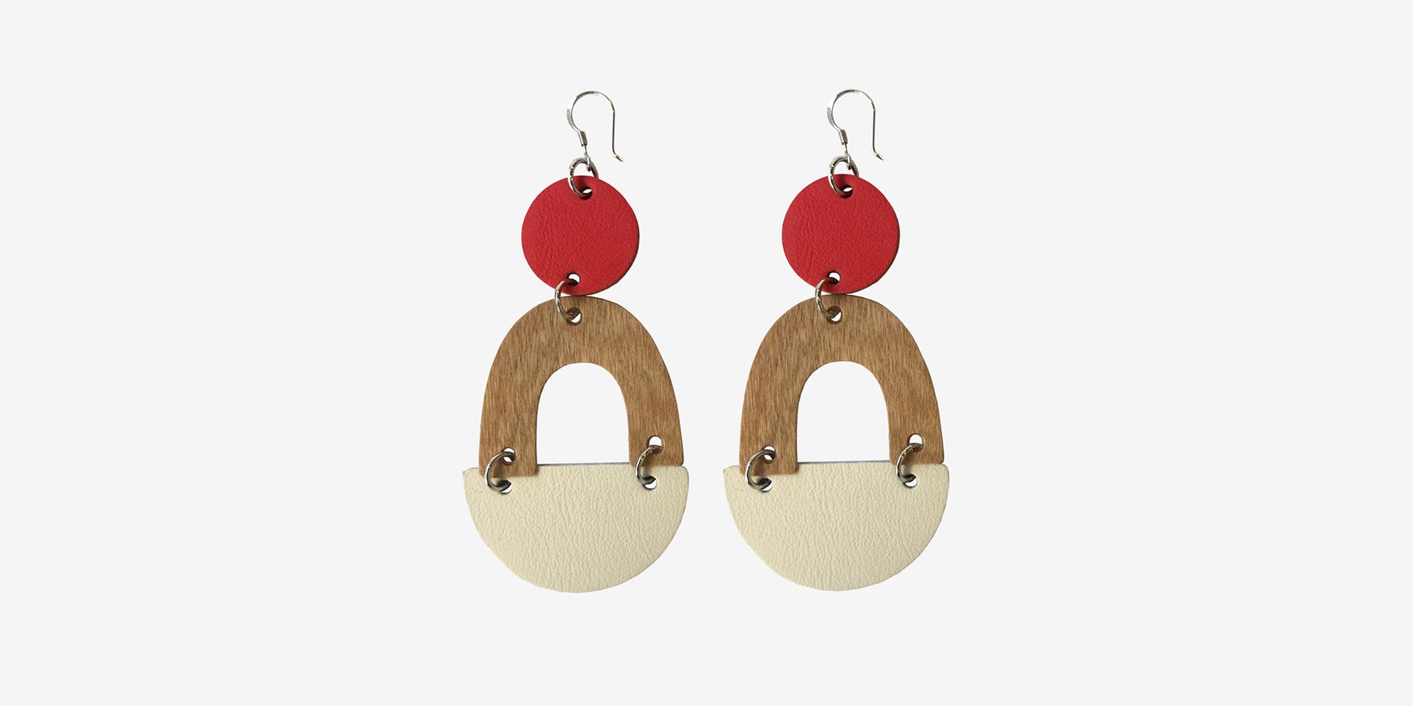 Mantra earrings – red/white