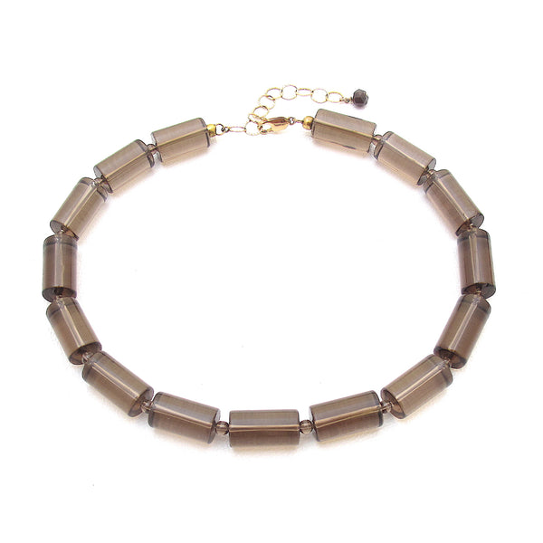 Lucite Collar Necklace - smoky quartz