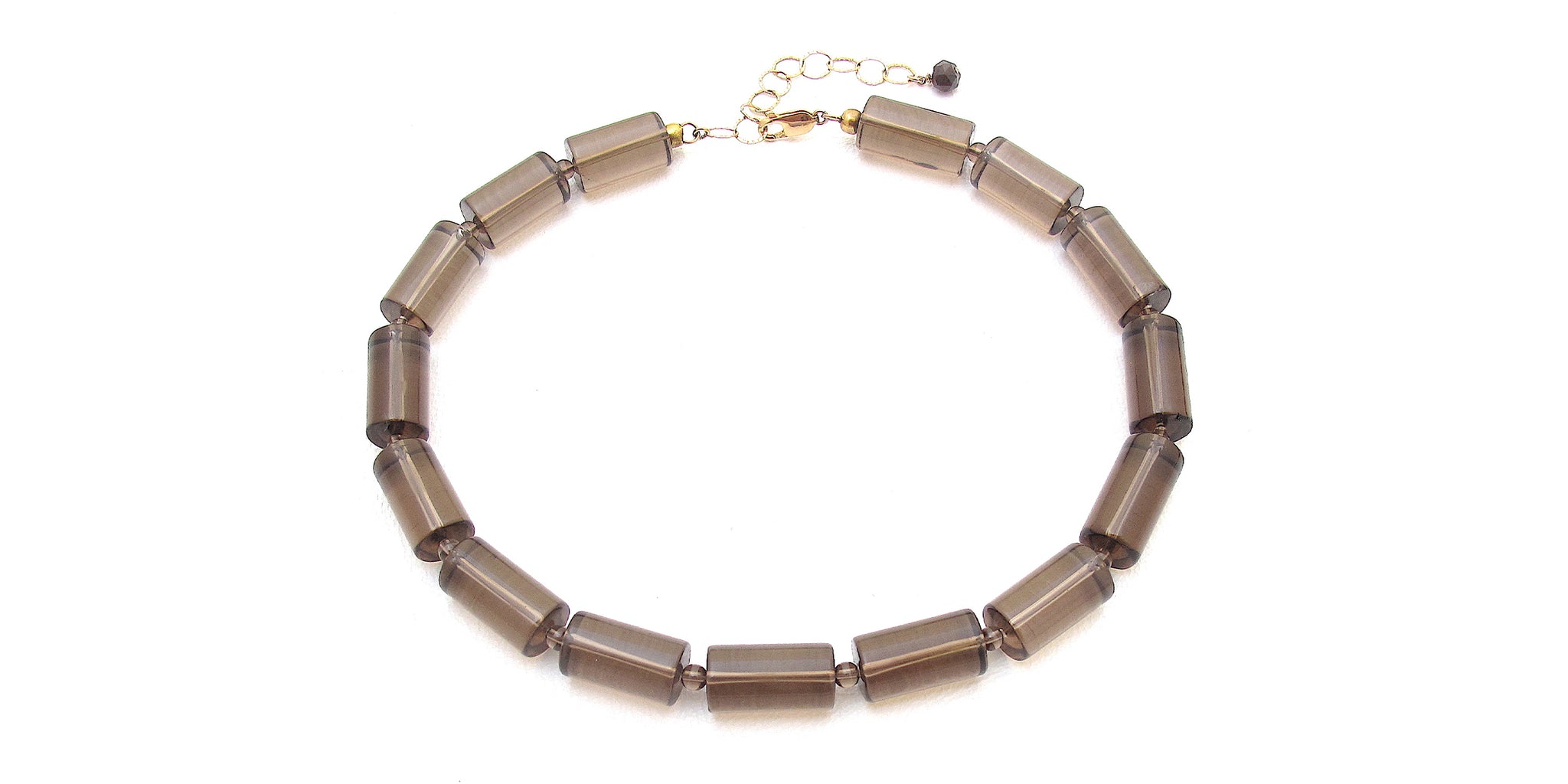 Lucite Collar Necklace - smoky quartz