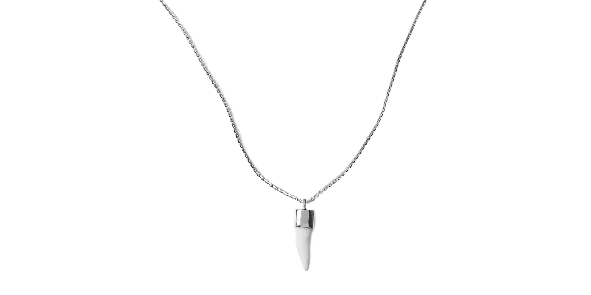 Ooak Barracuda Fang Necklace  - silver