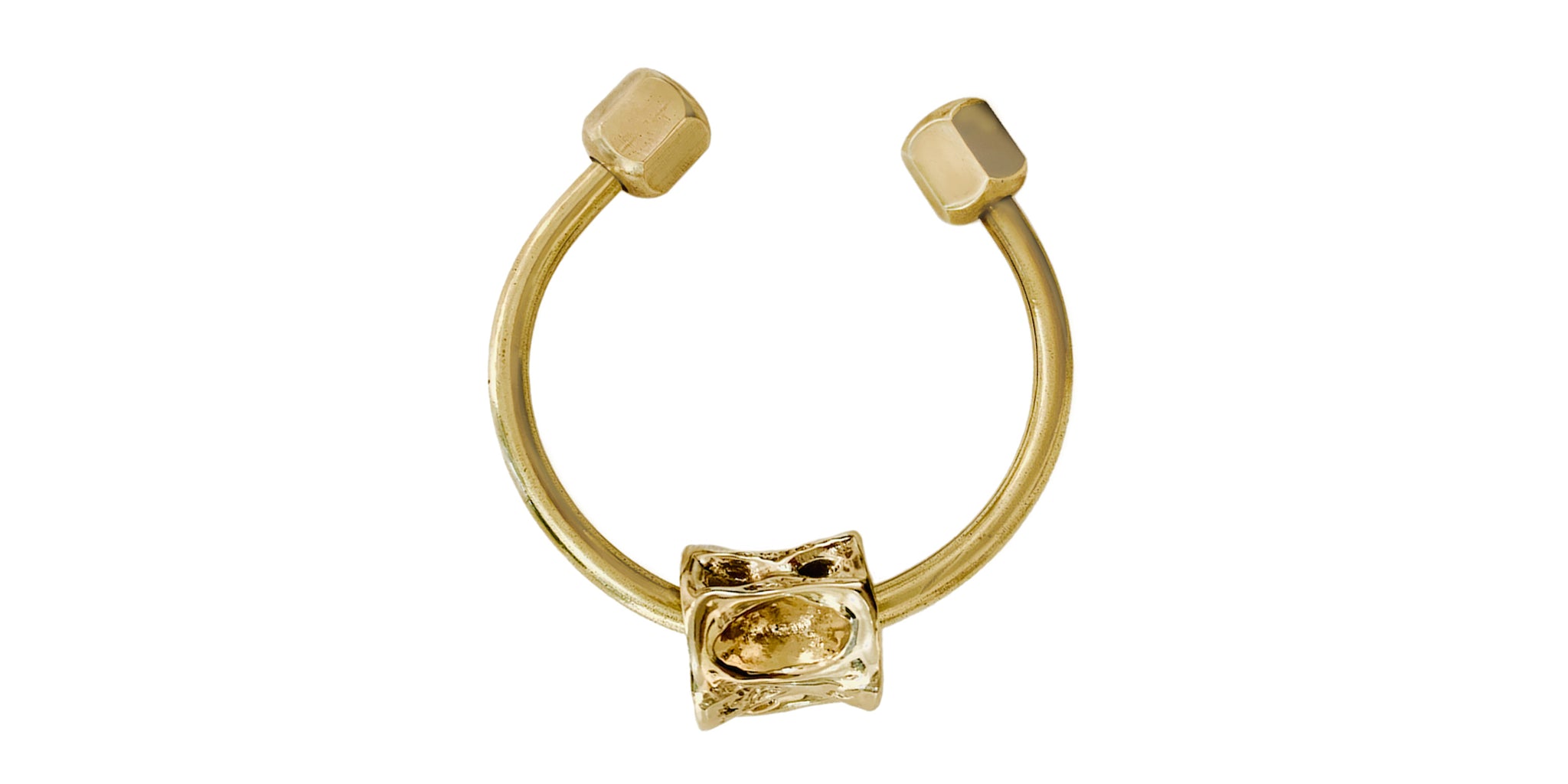 Tuna Vertibrae Cuff Bracelet - brass